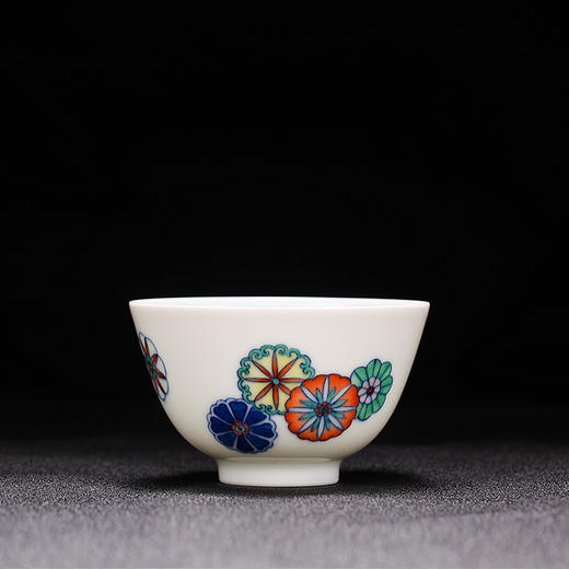 宝瓷林青花斗彩皮球花杯 商品图3