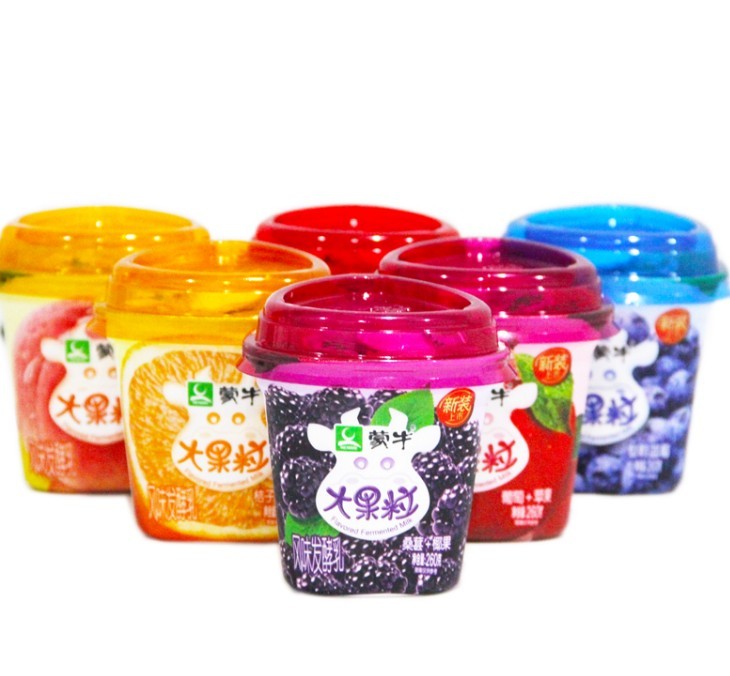 蒙牛大果粒260g*6杯桑葚/葡萄/黄桃/蓝莓/椰果/草莓/六种口味