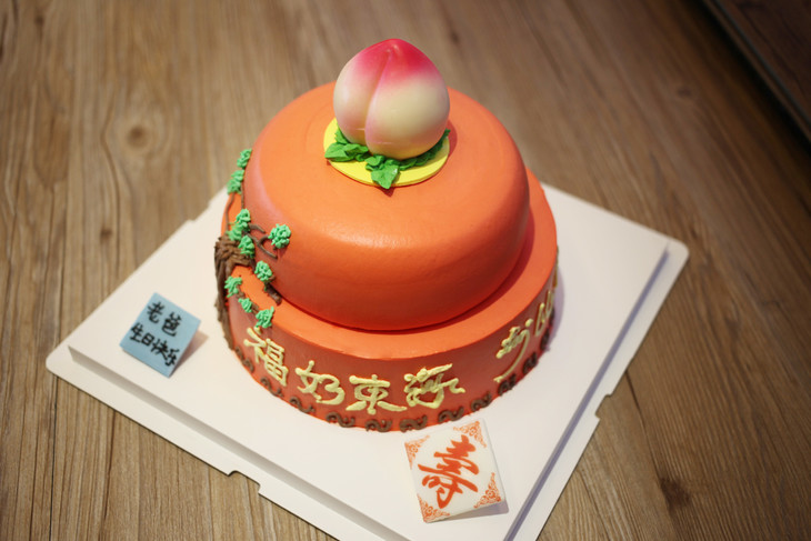 场景主题蛋糕系列|双层寿桃 祝寿,如图款式,新鲜水果,动物性淡奶油