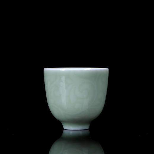 宝瓷林豆青雕刻缠枝纹铃铛杯5头茶具 商品图2
