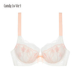 奶糖派知秋 橘粉 清新少女大罩杯 内衣文胸蕾丝甜美