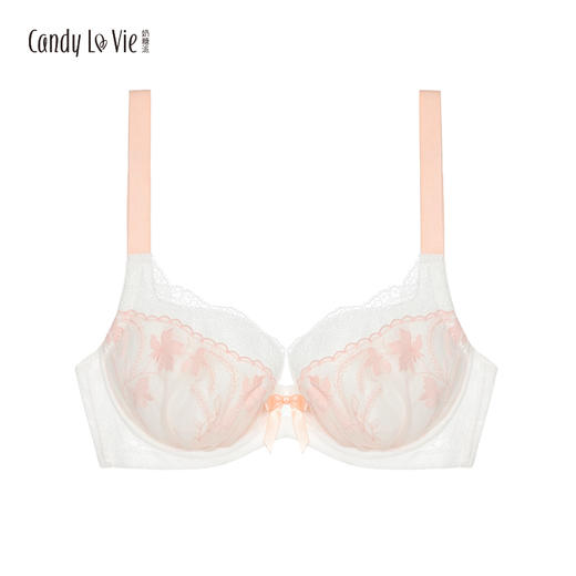 奶糖派知秋 橘粉 清新少女大罩杯 内衣文胸蕾丝甜美 商品图0