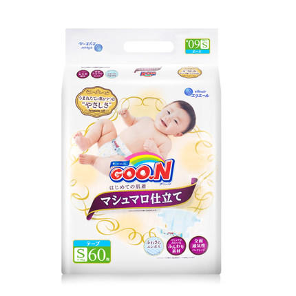 日本进口GOO.N大王天使棉花糖纸尿裤S60婴儿尿不湿S60片 商品图0