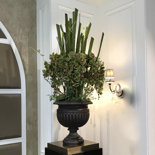 花瓶花艺罗马仿真花装饰花复古蝴蝶兰落地式客厅欧式风格花器套装 蝴蝶兰整体套装花艺 商品图0