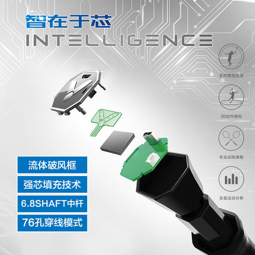 胜利VICTOR JS-iTOUR智能羽毛球拍 速度类糖水拍 智能拍内置芯片【特卖】 商品图1