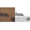 宋画山水白描底稿-斗方小品册页-佚名 《江村图》-多种白描尺寸可选-GS26 商品缩略图0