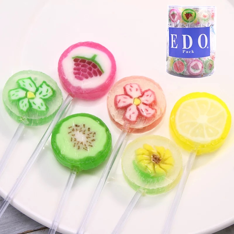 韩国进口 edo pack 水果手工棒棒糖创意糖果50支装