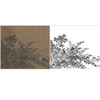 宋画山水白描底稿-斗方小品册页-夏圭 《梧竹溪堂图》-多种白描尺寸可选-GS20 商品缩略图0