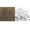 宋画山水白描底稿-斗方小品册页-杨士贤-《寒山飞瀑》-多种白描尺寸可选-GS22 商品缩略图0