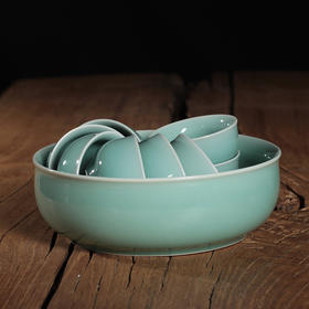 尚唐丨龙泉青瓷 大青云茶洗  18cm*6cm（不含杯子）