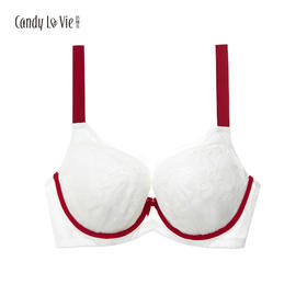 暗恋白撞红刺绣少女文胸   红白 101/121/131/151型 奶糖派Candy La VIE