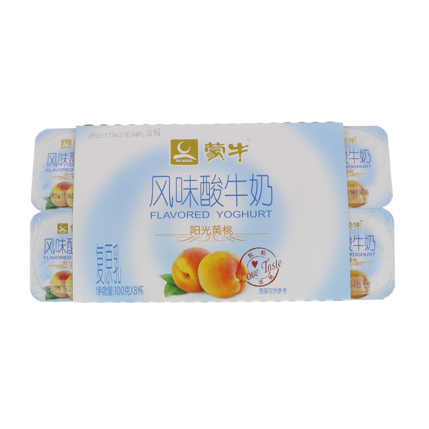 蒙牛风味酸牛奶(阳光黄桃)100克x8杯