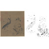 宋画动物小品白描底稿-陈可久-《春溪水族图》-斗方小品册页-多种白描尺寸可选-GR10 商品缩略图0