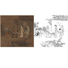 宋画人物小品白描底稿-佚名《盥手观花图》-斗方小品册页-多种白描尺寸可选-GD12 商品缩略图0