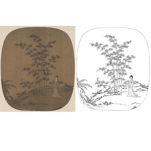 宋画人物小品白描底稿-佚名-《天寒翠袖图》-多种白描尺寸可选-GD15 商品图0