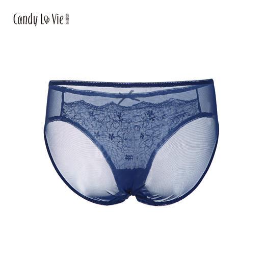 暗香配套刺绣内裤 午夜蓝低腰女三角裤 奶糖派Candy La VIE 204A005 商品图1