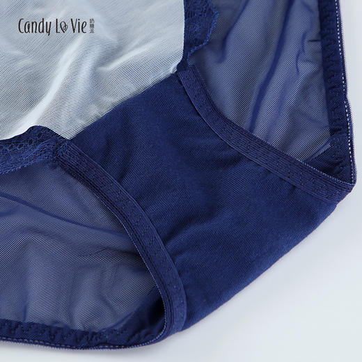 暗香配套刺绣内裤 午夜蓝低腰女三角裤 奶糖派Candy La VIE 204A005 商品图3