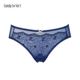 暗香配套刺绣内裤 午夜蓝低腰女三角裤 奶糖派Candy La VIE 204A005
