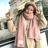 【围巾女】*针织毛线围巾 纯色贴标拼色围脖加厚保暖围巾情侣百搭女 商品缩略图4