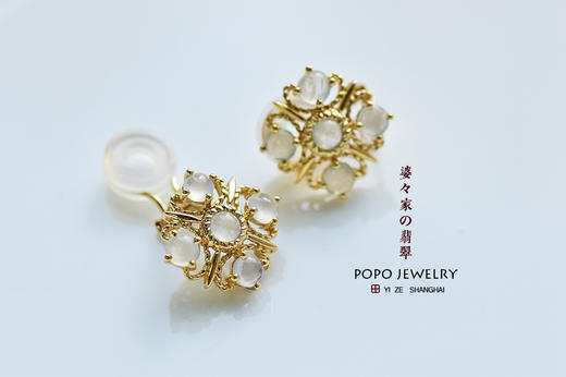 拜占庭款翡翠耳夹/耳钉（需定制） 商品图2