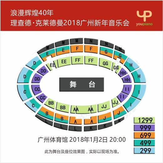 2018-1-2【理查德-克莱德曼浪漫辉煌40年】广州体育馆万人新年音乐会〔门票快递到付〕 商品图1