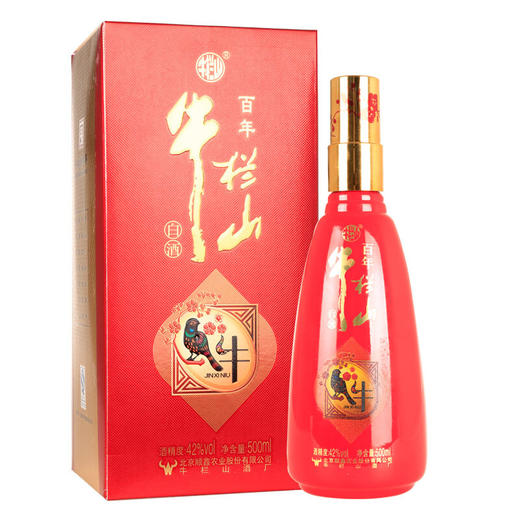 【推荐】清仓  牛栏山百年 二锅头 金喜牛 白酒42度 500ml*6瓶 整箱 商品图1