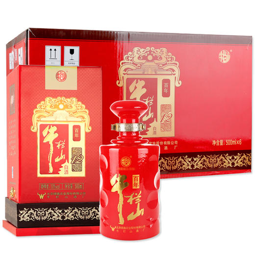 【推荐】牛栏山 百年红 12年 白酒 39度 500ml*6瓶 一箱 商品图0