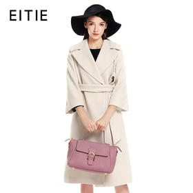 2-EITIE爱特爱女装秋冬翻领羊毛毛呢外套系带收腰时尚大衣5414123