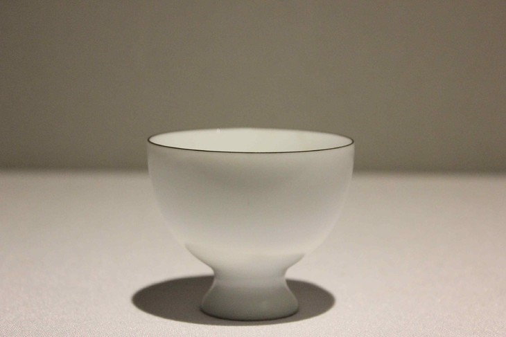 诚德轩景德镇瓷器高温手绘品茗杯无光釉单杯映月
