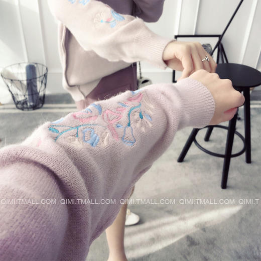 【毛衣】韩版秋冬女装套头毛衣外套女款宽松针织衫半高领毛衫女 商品图4