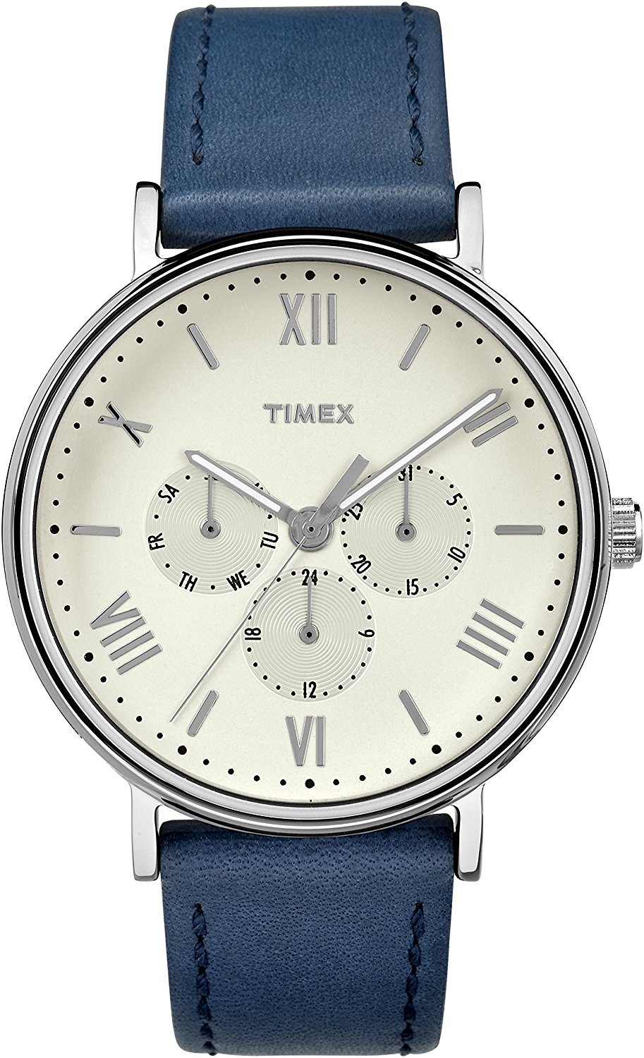 天美时(美国时尚腕表品牌) timex southview 男式多功能手表,真皮表带