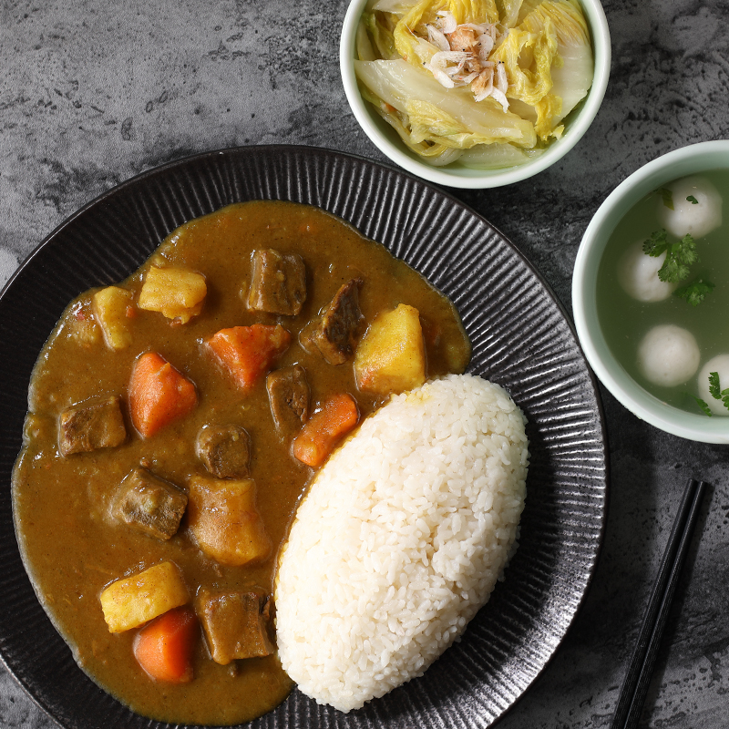 日式咖喱牛肉饭套餐-紫色