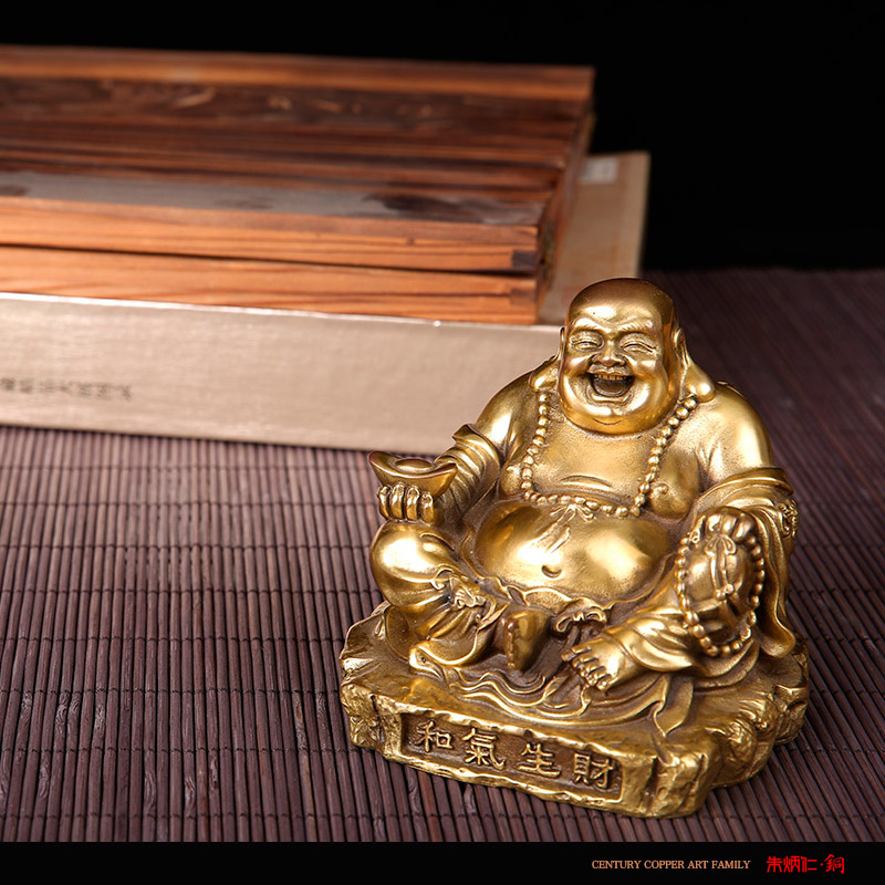 朱炳仁铜 铜雕和气生财佛套装 艺术摆件家居装饰精品 礼品