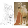 何家英竖幅工笔传统仕女人物白描底稿-四大美女之《昭君出塞》-多种白描尺寸可选-ZV31 商品缩略图0