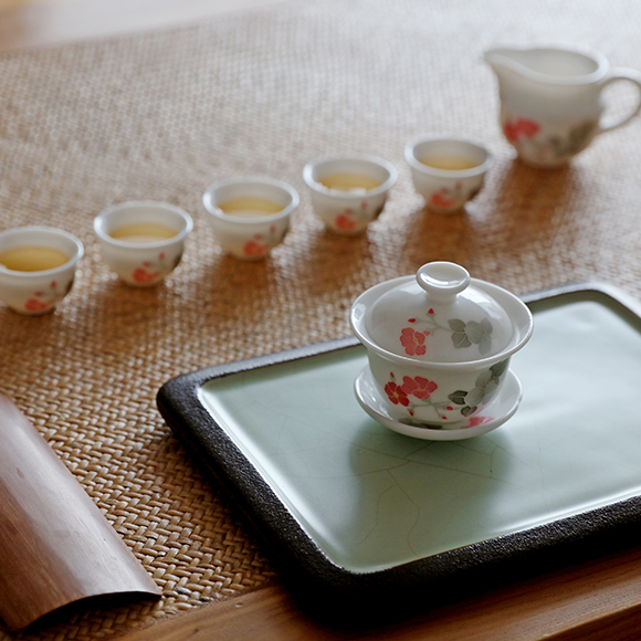 11头海棠花茶具