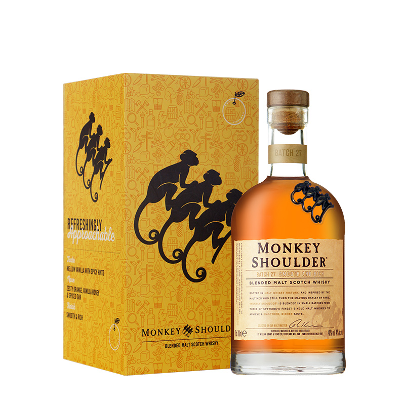 【monkeyshoulder】三只猴子700ml 进口洋酒调和纯麦苏格兰威士忌