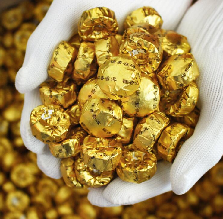 糯米香普洱茶小沱茶陈年普洱熟茶迷你小金沱茶叶