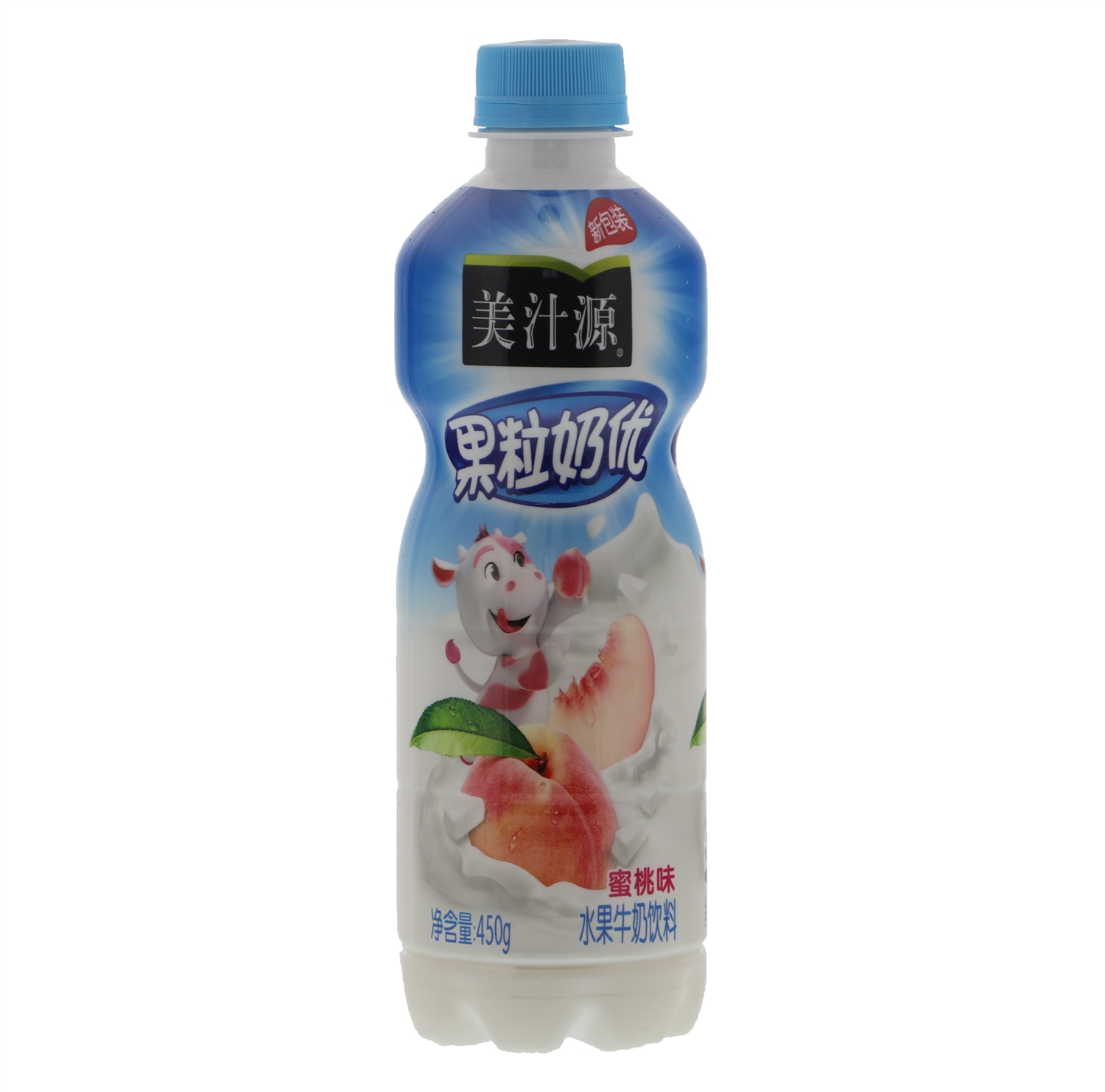 [美汁源][果粒奶优]蜜桃味水果牛奶饮料(450ml)