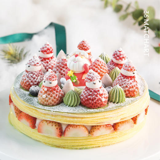 限量款圣诞心动组合（草莓抹茶千层 x 圣诞花礼） 商品图1