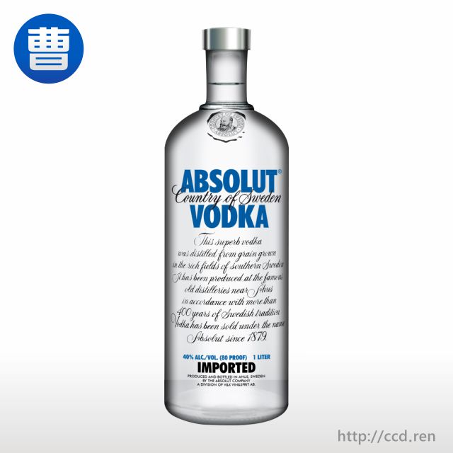 [洋酒]瑞典绝对伏特加absolute vodka原味40度750ml