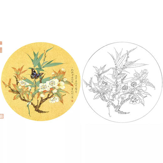 任重工笔花鸟小品白描底稿-XV13 商品图0