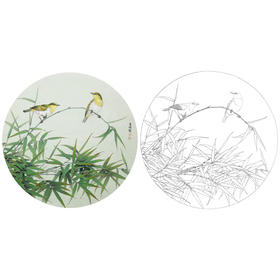 工笔花鸟白描底稿-竹子小品-A553