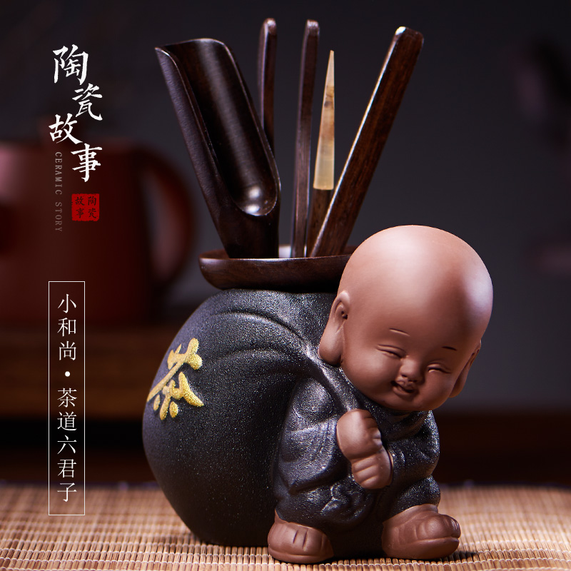 茶道配件-茶道六君子-禅茶小和尚茶道组