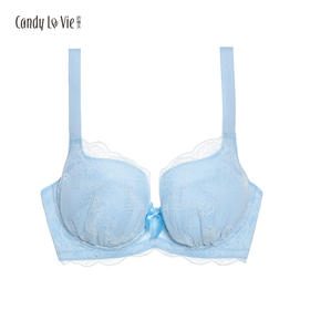 邂逅蓝白 少女蕾丝文胸大胸显小薄款夏季透气薄款内衣 奶糖派Candy La VIE