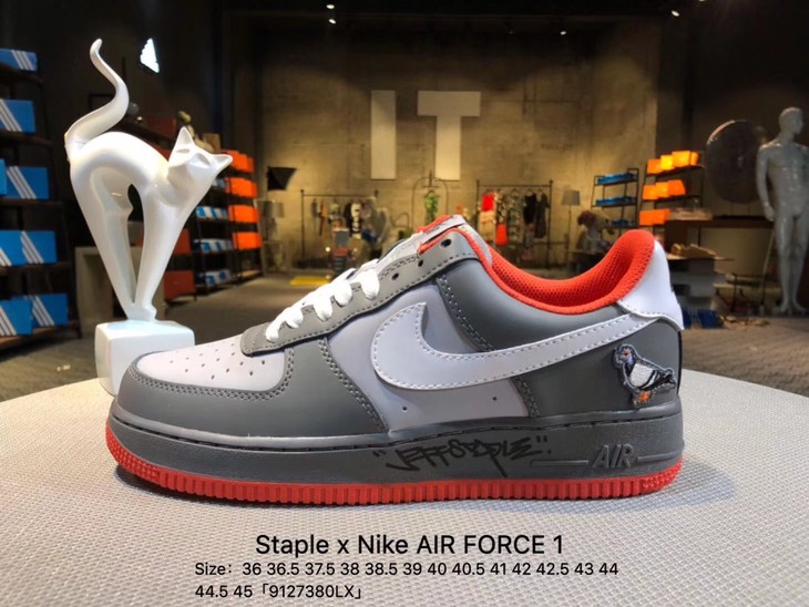 staple x nike air force 1 低帮板鞋"pigeon"签名版灰鸽子 1304292