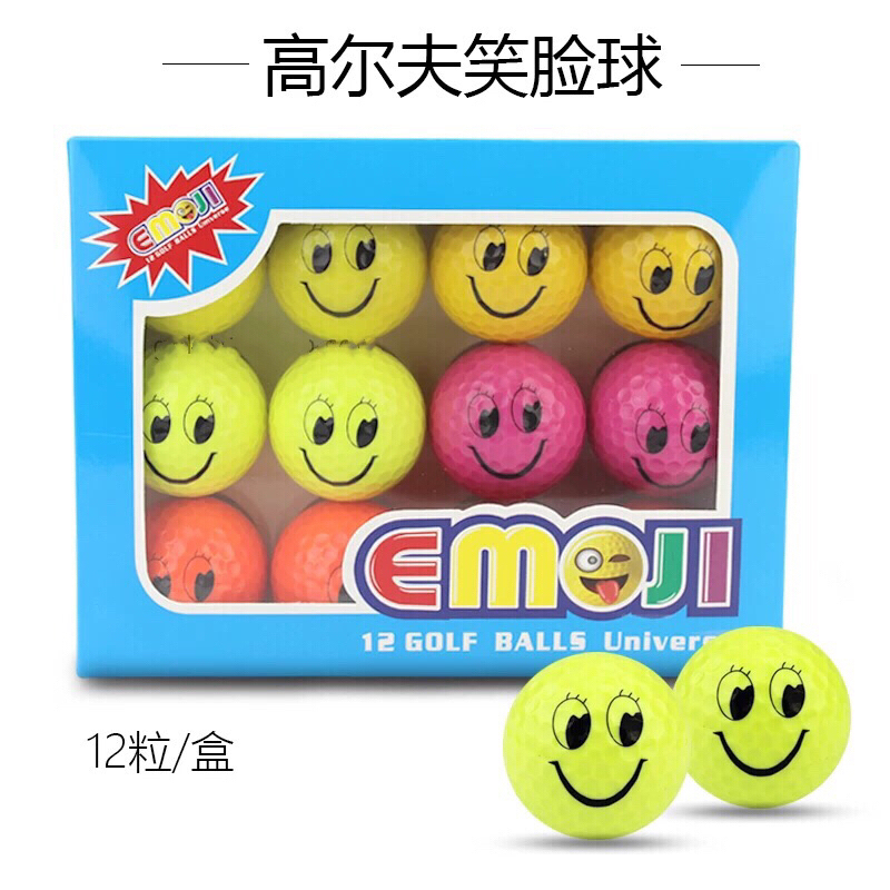 全新正品emojl全高尔夫球表情情球笑脸球双层练习球高尔夫二层球