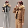 名媛时尚气质毛呢阔腿裤两件套装带真毛领CS-XRNS1675 商品缩略图0