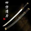 【大师作品-蒋森荣】四方清刀 花纹钢折叠锻打6000层 覆土烧刃未开刃 商品缩略图0