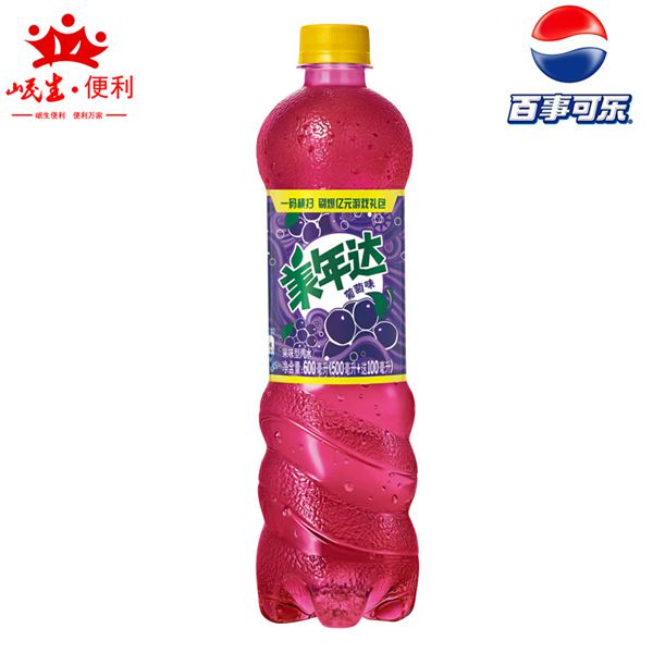 美年达 500ml 葡萄味碳酸汽水(新老包装随机发货)