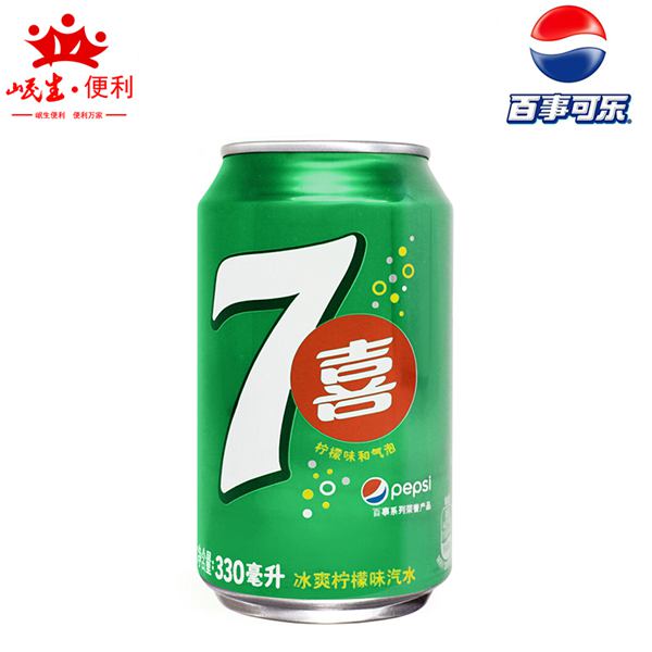 七喜7u 330ml 冰爽柠檬碳酸汽水(罐装)
